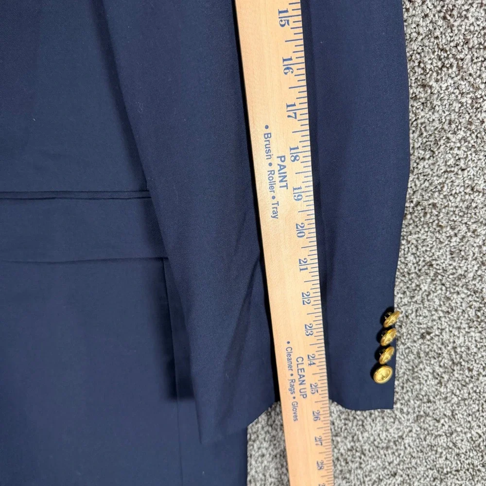 LAUREN RALPH LAUREN Blazer Mens 44L Blue Wool Gold Buttons Sport Coat Jacket